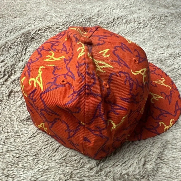 Atlanta Braves Hat New Era 59Fifty All Over Print Baseball Cap Orange 7 3/4 New - Picture 6 of 16